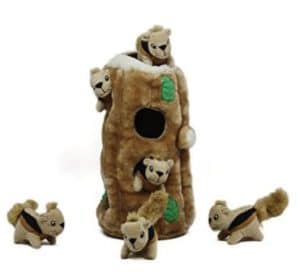 Outward Hound Kyjen 31004 Hide A Squirrel Plush Dog Toy 7 Piece, Ginormous, Brown